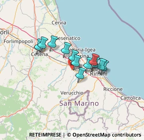 Mappa Via P. Paglierani, 47822 Santarcangelo di Romagna RN, Italia (9.1175)