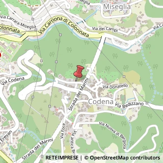Mappa Via donatello 2/bis, 54033 Carrara, Massa-Carrara (Toscana)