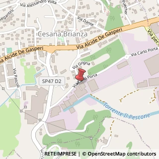 Mappa Via Carlo Porta, 20, 23861 Cesana Brianza, Lecco (Lombardia)