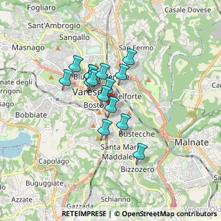 Mappa Via Lazio, 21100 Varese VA, Italia (1.21333)