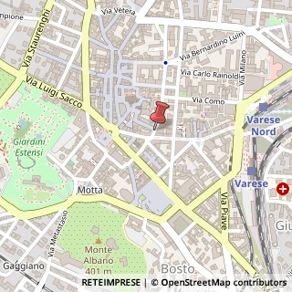 Mappa Via Giovanni Bagaini, 6, 21100 Varese, Varese (Lombardia)