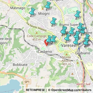 Mappa Via Montebello, 21100 Varese VA, Italia (1.25333)