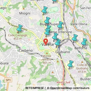 Mappa Via San Francesco D'Assisi, 21100 Varese VA, Italia (1.09167)