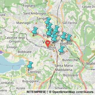 Mappa Via Carlo Frattini, 21100 Varese VA, Italia (1.36833)