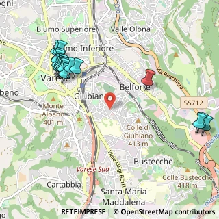 Mappa Via Cadore, 21100 Varese VA, Italia (1.26333)
