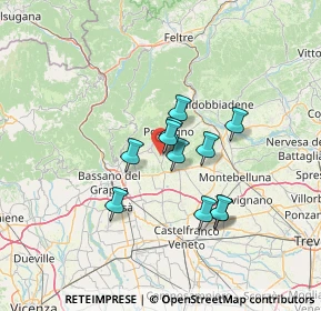 Mappa Via Meneghetti, 31010 Paderno del Grappa TV, Italia (9.83182)