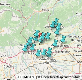 Mappa Via Meneghetti, 31010 Paderno del Grappa TV, Italia (10.2435)