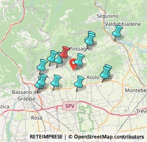 Mappa Via Meneghetti, 31010 Paderno del Grappa TV, Italia (5.875)