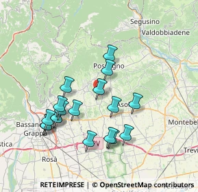 Mappa Via Meneghetti, 31010 Paderno del Grappa TV, Italia (7.07)