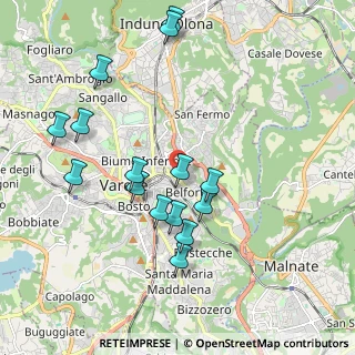 Mappa Via Comelico, 21100 Varese VA, Italia (1.96667)