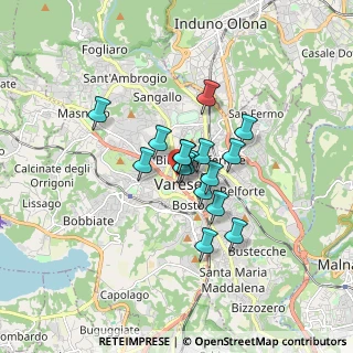 Mappa Via Giuseppe Ferrari, 21100 Varese VA, Italia (1.06313)