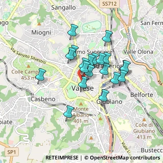 Mappa Via Giuseppe Ferrari, 21100 Varese VA, Italia (0.682)