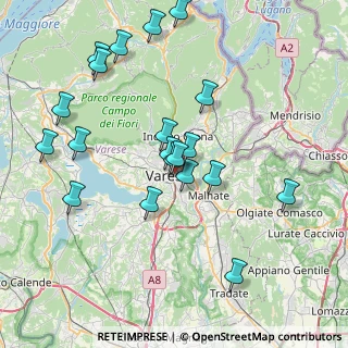 Mappa Via Nuccia Casula, 21100 Varese VA, Italia (7.8665)