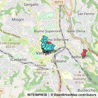 Mappa Via Cavour Camillo Benso Conte, 21100 Varese VA, Italia (0.35933)