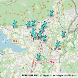 Mappa Via Cavour Camillo Benso Conte, 21100 Varese VA, Italia (3.05692)