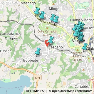 Mappa Casbeno, 21100 Varese VA, Italia (1.307)