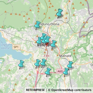 Mappa Via Filippo del Ponte, 21100 Varese VA, Italia (3.75286)