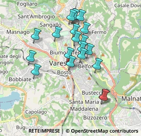 Mappa Via Filippo del Ponte, 21100 Varese VA, Italia (1.662)