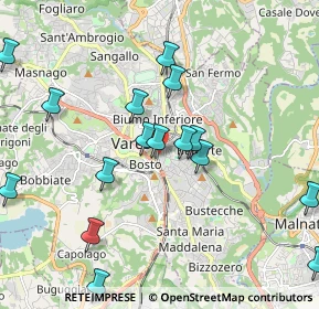 Mappa Via Filippo del Ponte, 21100 Varese VA, Italia (2.37059)