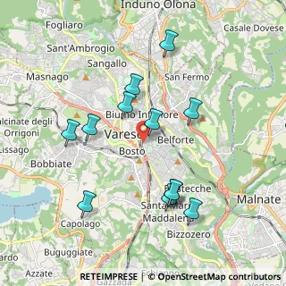Mappa Via Filippo del Ponte, 21100 Varese VA, Italia (1.875)