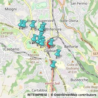 Mappa Via Filippo del Ponte, 21100 Varese VA, Italia (0.75)