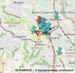 Mappa Via degli Alpini, 21100 Varese VA, Italia (0.53611)