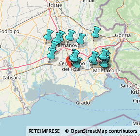 Mappa Via da Riseris, 33052 Cervignano del Friuli UD, Italia (10.0565)