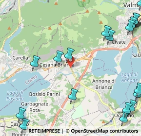 Mappa Via Marco D'Oggiono, 23861 Cesana Brianza LC, Italia (3.3615)