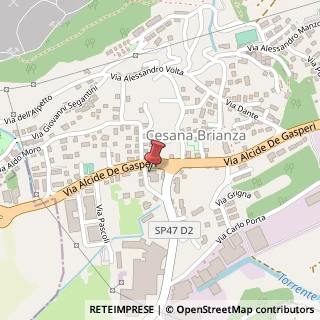 Mappa Via A. de Gasperi, 8, 23861 Cesana Brianza, Lecco (Lombardia)