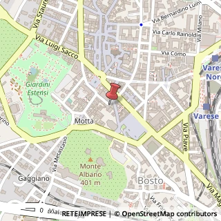 Mappa Via Giuseppe Bernascone, 16, 21100 Varese, Varese (Lombardia)