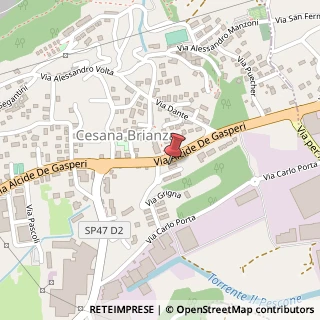 Mappa Via A. de Gasperi, 36/A, 23861 Cesana Brianza, Lecco (Lombardia)