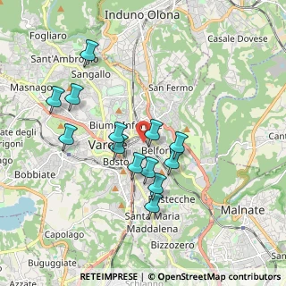Mappa Via Monte Santo, 21100 Varese VA, Italia (1.65231)
