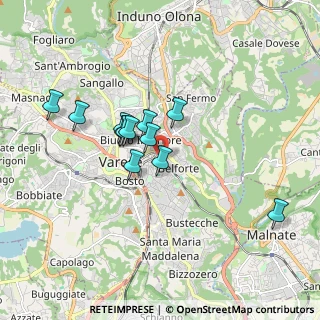 Mappa Via Monte Santo, 21100 Varese VA, Italia (1.42167)