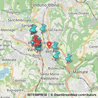 Mappa Via Tonale, 21100 Varese VA, Italia (1.38563)