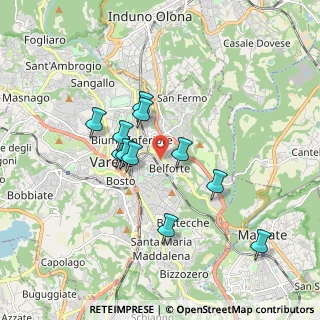 Mappa Via Tonale, 21100 Varese VA, Italia (1.52091)