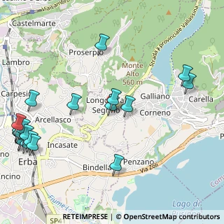 Mappa Via Armando Diaz, 22030 Longone Al Segrino CO, Italia (1.429)