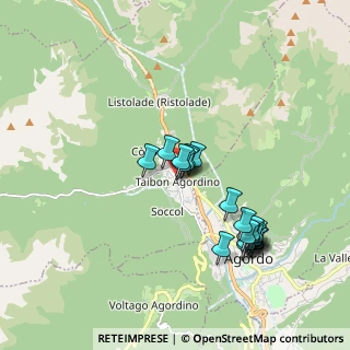Mappa Via Andrea Brustolon, 32027 Taibon Agordino BL, Italia (1.724)