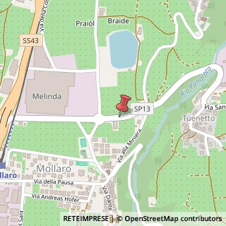 Mappa via della Lovara, 14, 38012 Predaia - Mollaro TN, Italia, 38012 Taio, Trento (Trentino-Alto Adige)