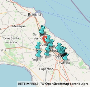 Mappa Via Moretto, 73018 Squinzano LE, Italia (11.3375)