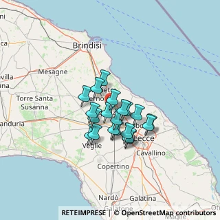Mappa Via Moretto, 73018 Squinzano LE, Italia (9.714)