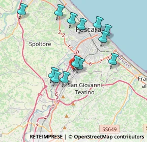 Mappa Via Tiburtina Valeria 386 Auchan, 65128 Pescara PE, Italia (3.80538)