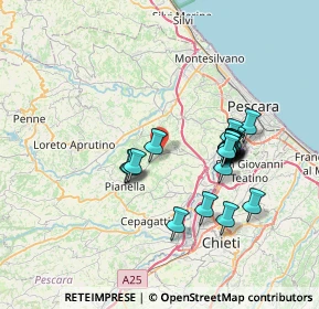 Mappa Contrada Valle Pelilla, 65010 Pianella PE, Italia (6.8615)