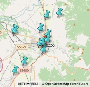 Mappa Via Baldaccio D'Anghari, 52100 Arezzo AR, Italia (3.31077)