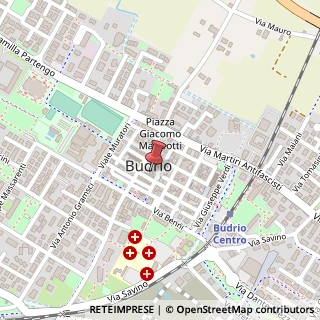 Mappa Piazza Quirico Filopanti, 17, 40054 Budrio, Bologna (Emilia Romagna)
