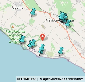 Mappa Via Provinciale Presicce- Lido Marini, 73054 Presicce LE, Italia (4.6825)