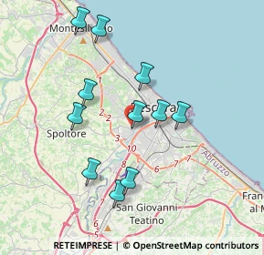 Mappa Via Italia, 65010 Villa Raspa PE, Italia (3.62818)