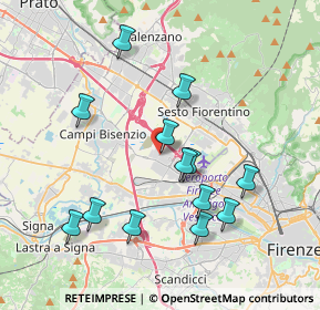 Mappa Via Danubio, 50019 Sesto Fiorentino FI, Italia (3.86846)