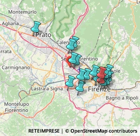 Mappa Via Danubio, 50019 Sesto Fiorentino FI, Italia (6.19111)