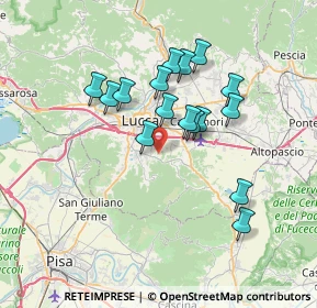 Mappa Via di Sottomonte, 55012 Capannori LU, Italia (6.2825)
