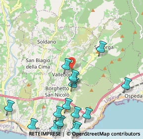Mappa 18012 Vallebona IM, Italia (2.9675)